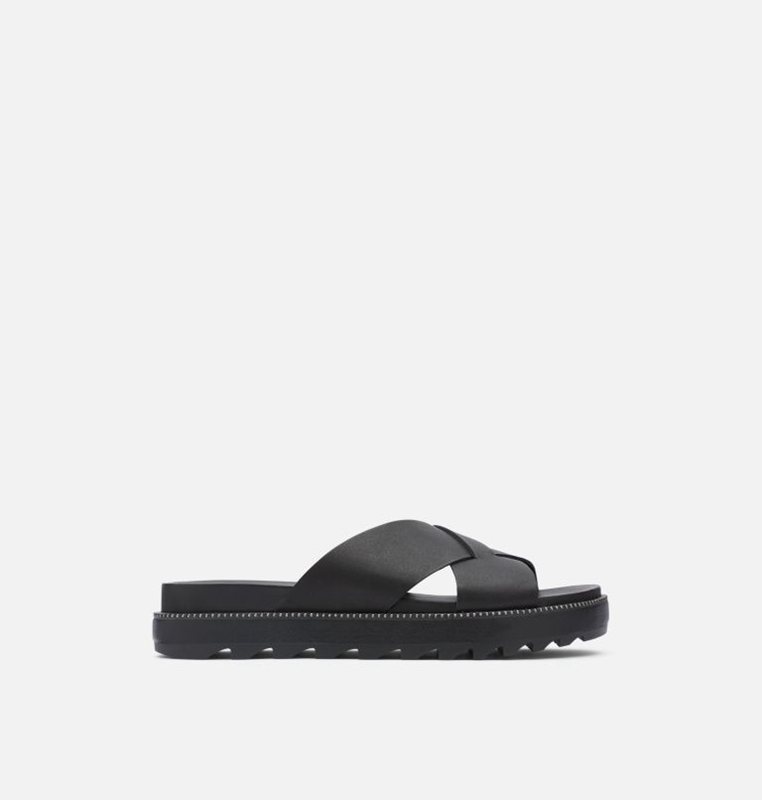 Sorel Roaming™ Criss Cross - Womens Slides Black - 697438MEL